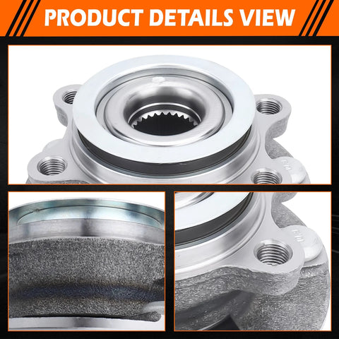 Front Wheel Hub And Bearing Assembly With ABS Direct Fit Replacement For Nissan Rogue 2008 2013 Rogue Select 2014 2015 And Sentra 2.5L 2007 2012 Five Lug Wheel Bearing Hub Front Left Or Right Easy Install, close-up view