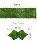 Realistic Ivy Privacy Fence Screen 39.4x157.5 Inch Expandable Faux Ivy Hedge With 80 Zip Ties, color printed sweet potato leaf