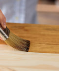 Applying stain over wood surface using Stainable Wood Filler For Cracks And Dings 16 Oz Paintable Latex Formula That Accepts Oil And Water Based Stains Indoor Outdoor Repair Solution Great For Fixing Cracks Gaps And Nail Holes In Woodwork Cabinets And Furniture