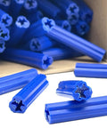 Heavy Duty Expanding Plastic Screw Anchors Tough As Nails For Concrete Tile And Masonry With Bulletproof Grip, blue anchors in pack.