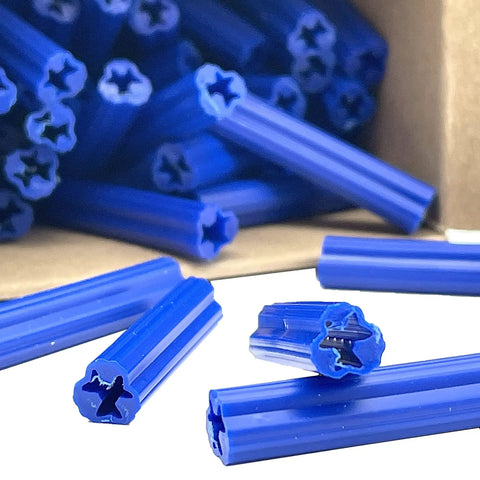 Heavy Duty Expanding Plastic Screw Anchors Tough As Nails For Concrete Tile And Masonry With Bulletproof Grip, blue anchors in pack.