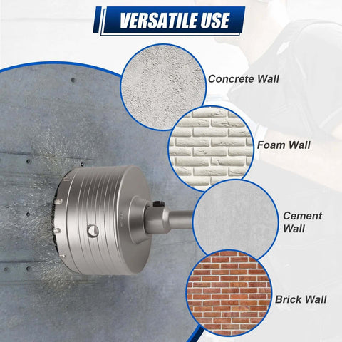 Front view of Luney 20-piece concrete hole saw kit with SDS/Max shank, diameters 30–110 mm