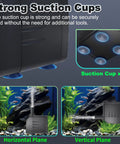 Submersible Pump 400GPH Ultra Quiet With Overheating Protection showing strong suction cups and underwater use in aquariums.