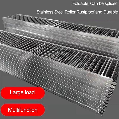 Light Duty Unpowered Roller Conveyor With Anti Rust Galvanized Steel Rollers And Frame, 50x200 Cm self-tracking foldable conveyor