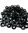 Black Plain Rim Grommets And Washers Set Size 5 For 5/8 Inch Hole Brass With Dull Black Finish 144 Grommets And 144 Washers Made In USA