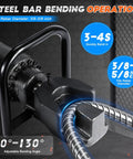 Heavy Duty 1400W Electric Hydraulic Rebar Bender Machine bending 3/8 to 5/8 inch rebar at adjustable angles for rapid construction.