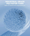 Close-up of industrial-grade polyester yarn with UV resistance, featuring fine textured filaments.