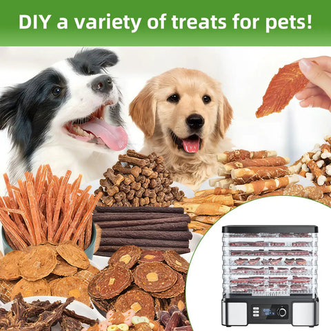 Straight Up Stainless Steel Food Dehydrator For Real Deal Jerky Drying And Heavy Duty Meat Dehydration With Seven Adjustable Trays And Smart Digital Timers Plus Easy Clean Design with pet treats and dogs.