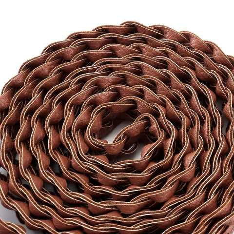 Braided Tassel Rope Belt For Women In PU Leather, Adjustable Tie Belt In Black And Brown, Long Elastic Belt With Tassels, Chic Everyday Accessory For Dresses, Jeans, And Coats, coiled brown PU leather