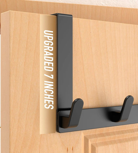 Over The Door Coat Rack And Hooks Heavy Duty Organizer For Winter Gear Fits Doors Up To One And Three Quarter Inches No Drill Easy Install Black L7U