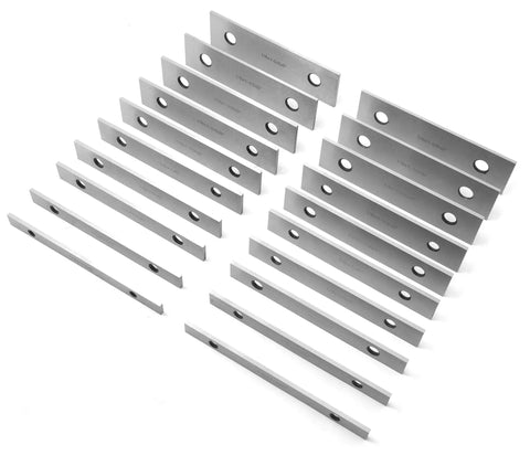 20 Piece Precision Ground One Eighth Inch Parallel Set With Case For Machinist Shop Use Gearhead Friendly 6 Inch Long Hardened Parallels Increments From One Half Inch To One And Five Eighths Inch For Quick Setup And Accurate Spacing