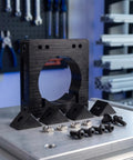 Solid CNC Motor Mounting Bracket For Spindle 65mm Engraving Machine Stand with black clamp and mounting hardware