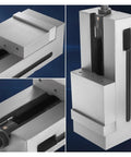 Heavy Duty Badass Six Inch Bench Vise With Killer Fixed Jaw Clamping For Cnc And Milling Machines Built Different To Secure Workpieces Firmly During Grinding Projects, showcasing cast iron structure and clamping mechanism.