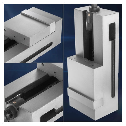 Heavy Duty Badass Six Inch Bench Vise With Killer Fixed Jaw Clamping For Cnc And Milling Machines Built Different To Secure Workpieces Firmly During Grinding Projects, showcasing cast iron structure and clamping mechanism.