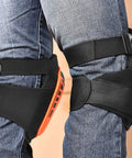 Heavy Duty Gel Padding Knee Pads With Strong Double Straps For Work, Indoor And Outdoor Use, shown on person wearing jeans