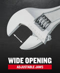 15 Inch Adjustable Wrench With Extra Wide Jaw Opening, Chrome Finish For Corrosion Resistance, Handy SAE And Metric Scale
