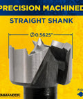 Close-up of Badass Heavy Duty Forstner Drill Bit Rock Solid High Speed Steel with 0.5625" diameter for precise woodworking.
