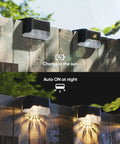 16 Pack Solar Deck Lights For Stairs And Fences Setting Those Sweet Backyard Vibes With A Dang Nice Warm White Glow Plus No Sweat Mounting And Zero Electric Bills To Level Up Your Weatherproof Yard on fence panels during day and night.