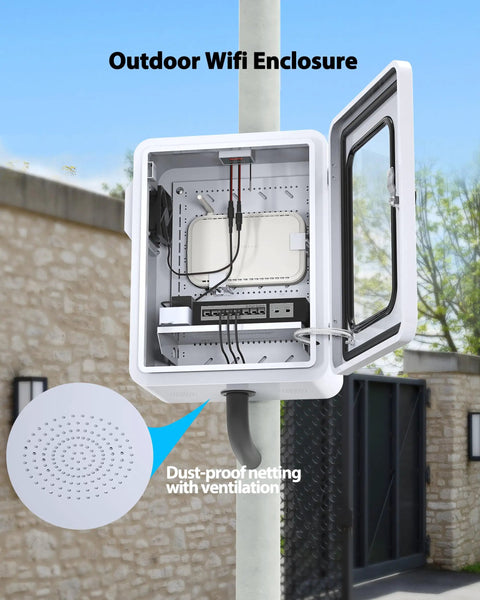 Heavy Duty Outdoor Electrical Box With Clear Window Thermostat And Fan For Precise 0.1F Temperature Control Weatherproof IP65