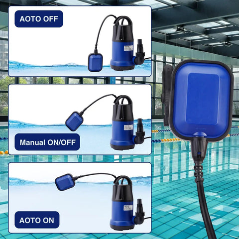 Heavy Duty 1HP Submersible Water Pump Featuring A Badass 4000 GPH Output With A Rock Solid Thermoplastic Build and float switch.