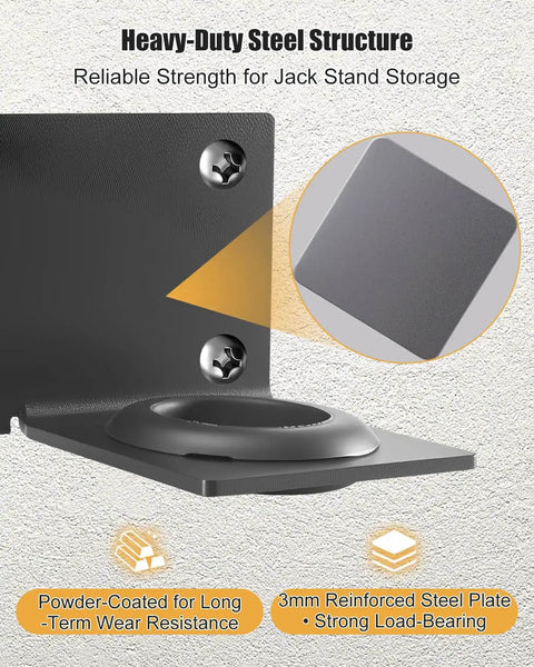 Heavy Duty Wall Mount Jack Stand Rack For Garage And Workshop Stainless Steel Floor Jack Holder With Rust Resistant Build