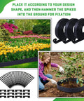 Alt Tag: 262 Ft 2 Inch Tall Landscape Edging Border Kit With 140 Spikes And 40 Connectors For Lawn And Garden Durable Plastic Edging To Create Clean Polished Edges For Flower Beds And Spring Landscaping Easy Install shown in use around garden