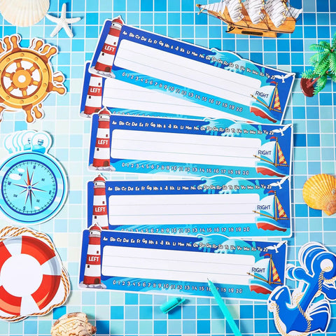 64 Piece Nautical Classroom Decor Bundle With Nameplates And Sailing Paper Cutouts Plus Glue Dot Sheets For Name Tags And Bulletin Board Borders