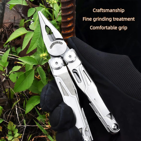 Everyday Carry 18 In 1 Multitool Pliers Set With Graded Hardness Steel close-up outdoors