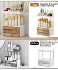 Super Clear Acrylic Vanity Drawer Organizer For Bedroom And Bathroom Counter To Store Skincare Perfume Makeup And Cosmetics with three drawers