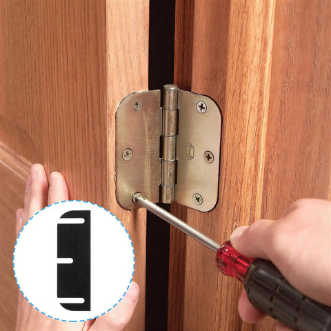 Installing 10 Pack 3.5 Inch Door Hinge Shims For Interior Doors Easy Gap Filler And Alignment Spacers To Fix Air Leaks Sticking Or Misaligned Doors
