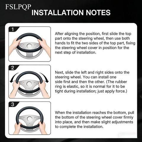 Premium Microfiber Leather Steering Wheel Cover With Anti Slip Padding And Matte Carbon Trim For Solid Daily Driving Universal 14.5 Inch installation guide