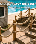 Beefy 3/4 Inch Manila Jute Rope 50 Ft Natural All Weather Heavy Duty Rope For Crafts And DIY Projects Nautical Decor Railings