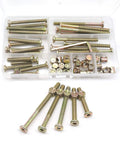 Crib Screws And Barrel Nuts Kit For Bunk Beds And Cribs, 25 M6 Bolts 40mm 50mm 60mm 70mm 80mm Plus 25 Barrel Nuts, Easy Install, Durable Steel Fastener Set For Furniture Assembly in a storage box.