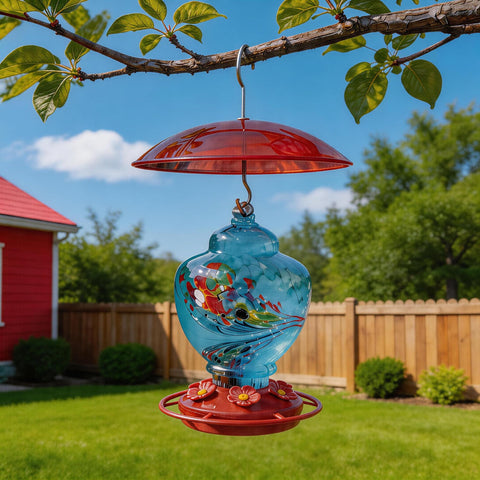8 Inch Weather Guard Dome For Bird Feeder Red Protective Cover Shields Rain Snow Sun 20cm Diameter Fits Smaller Feeders