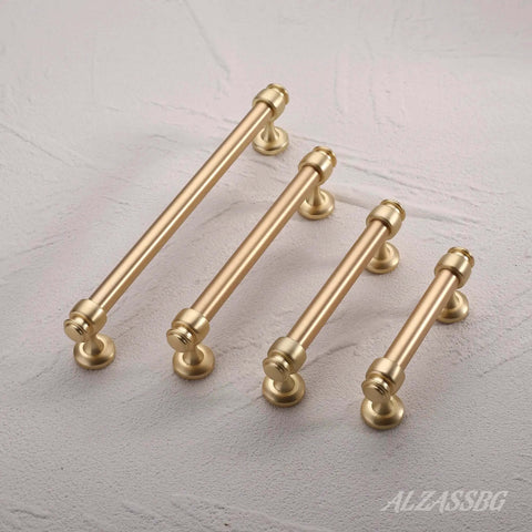 Top Shelf Brushed Brass Cabinet Pulls With Slick Matte Gold Finish And Kickass Durability Built For No Sweat Kitchen Drawer Upgrades Comes In A Five Piece Set Of Premium Heavy Duty Handles, 7 inch cabinet pulls in matte gold finish.