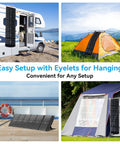Ultra Lightweight 6 Lb 100W Portable Solar Panel Foldable With Handy Handle For Grab And Go Camping Power on RV, tent, deck