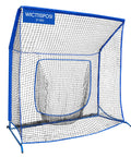 7x7 FT Baseball Softball Hitting Cage With All Angle Containment Metal Frame Elevated Base Central Target Pocket For Batting Pitching And Fielding Includes Storage Bag For Backyard Indoor Outdoor Training