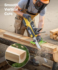 Person using adjustable chainsaw mill 2 to 6 inches wide for precise vertical lumber cutting guide heavy duty