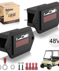 48V LED Battery Indicator Meter For Lead Acid Batteries Updated Gauge For Golf Carts And Battery Powered Equipment Water Resistant And Easy To Read Designed For EZGO Club Car Yamaha Carts Boats Forklifts Scooters, black panel meter