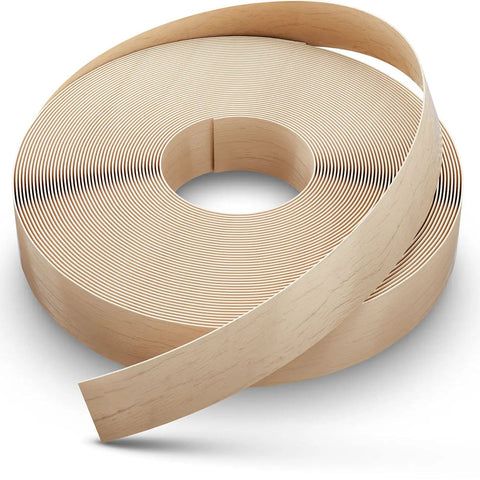 Birch Edge Banding Veneer Tape 50 Ft Roll Three Quarters Inch Width Pre Glued Iron On Edging For Cabinets And Furniture