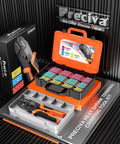 Heavy Duty Wire Crimping Tool Kit with Ratcheting Crimper and 200 pcs color-coded heat shrink connectors, 22-10 AWG in case