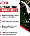 Bypass Lopper With Compound Action 30 Inch Tree Trimmer showing sharp carbon steel blades for clean cuts in garden