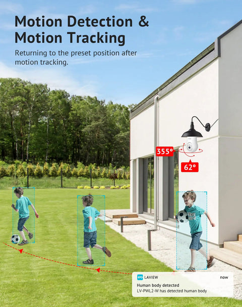 4MP Bulb Security Camera Wireless 360 Degree Panoramic 2K HD Day And Night Full Color Starlight Vision Motion Alerts in use outdoors