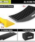 Heavy Duty RV Leveling Blocks With Anti Slip Mats And Wheel Chocks For Travel Trailers And Motorhomes Smooth Sailing Quick Setup, 2 levers, 2 chocks