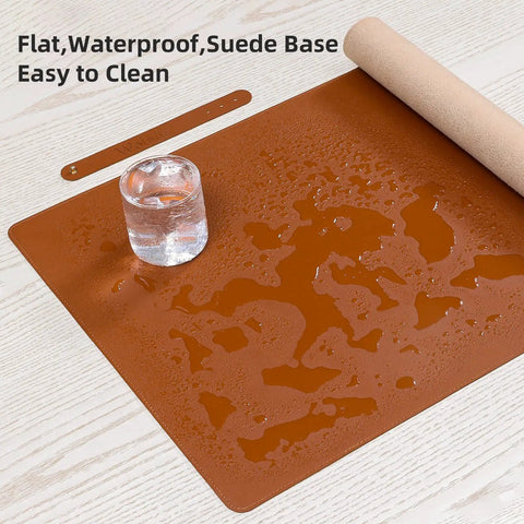 Large Pu Leather Desk Pad Blotter 36x17 Inch Waterproof Non Slip Writing Desktop Protector Mat For Home Office Brown