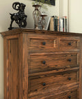 Wooden dresser with 10 Pack Black Round Mushroom Cabinet Knobs For Dresser And Drawer 1.5 Inch Diameter