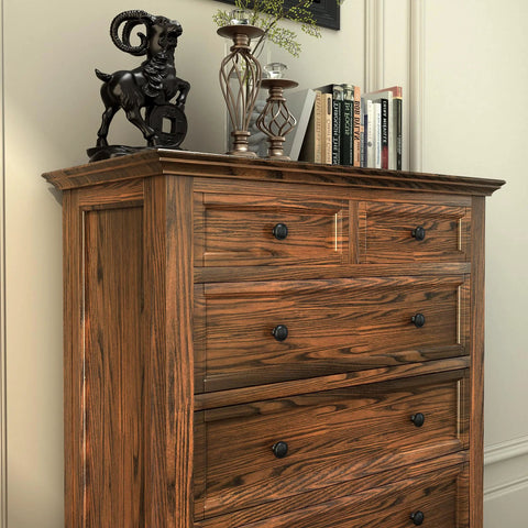 Wooden dresser with 10 Pack Black Round Mushroom Cabinet Knobs For Dresser And Drawer 1.5 Inch Diameter