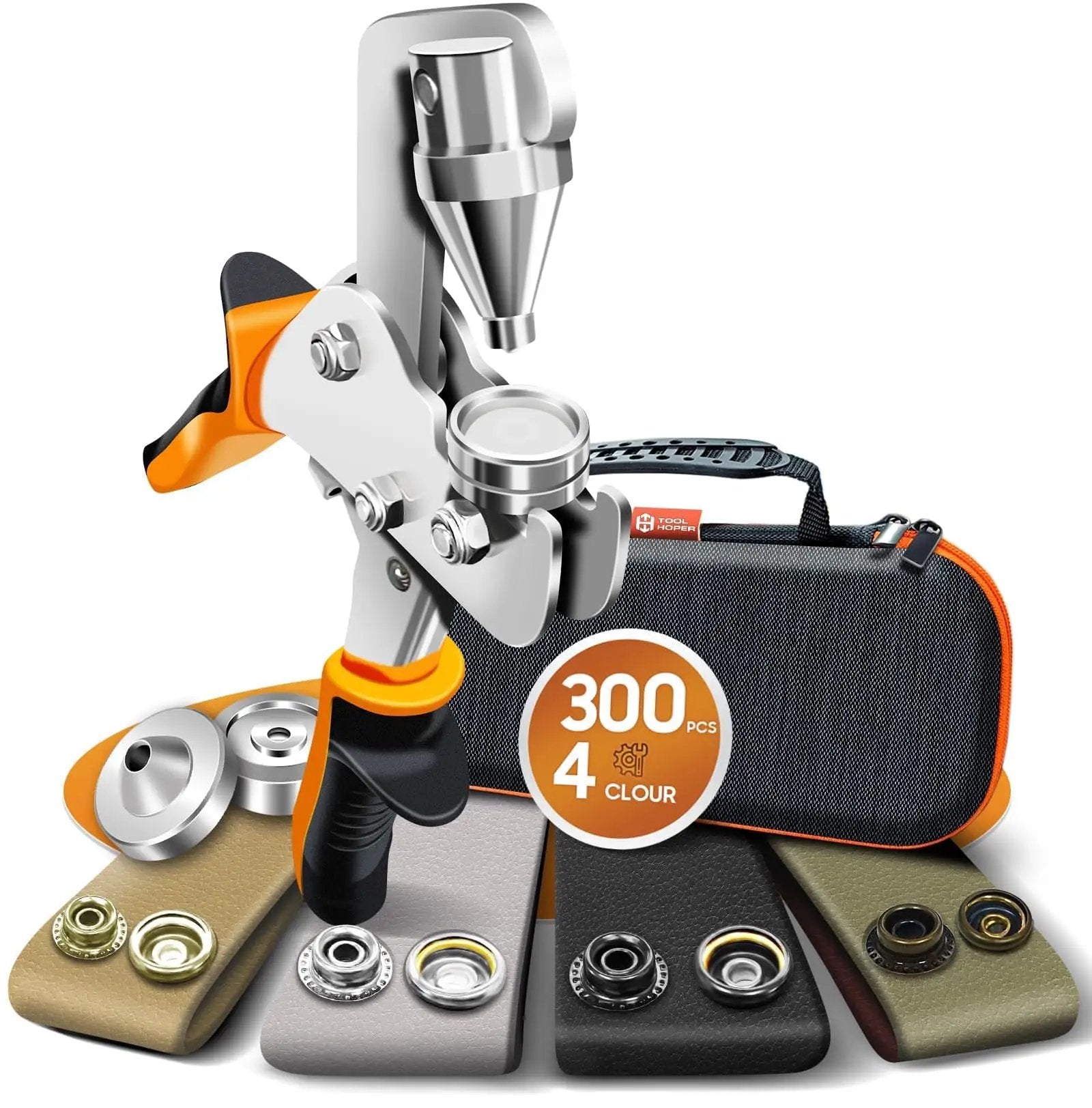 All In One Heavy Duty Snap Fastener Tool Kit 300 Snaps
