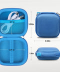 Hard Drive Carrying Case For Crucial X10 X10 Pro X9 X9 Pro Portable SSD 2TB 4TB 6TB 8TB EVA Shockproof, open view with mesh pocket containing cables, blue
