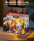 DIY Miniature House Kit Garage Workshop With LED Lights, 1:20 scale, vibrant garage scene with tools and decor